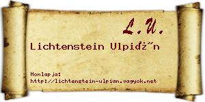 Lichtenstein Ulpián névjegykártya